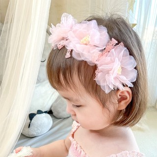 Băng Đô Bờm Tóc Cài Tóc Cho Bé Gái Đính Hoa Voan Siêu Xinh Co Giãn Thoải Mái Theo Cỡ Đầu Của Bé !