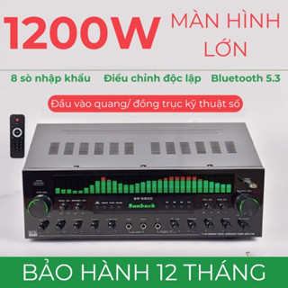 Amply karaoke Sunbuck SR 5800 - Bộ khuếch đại công suất khủng, 7.1 kênh, bluetooth 5.3, 8 sò nhập khẩu