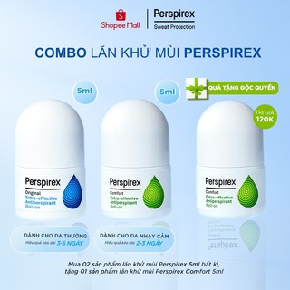 ComboMix 5ml Lăn khử mùi Perspirex Original Cho Da Thường và Perspirex Comfort Cho da nhạy cảm