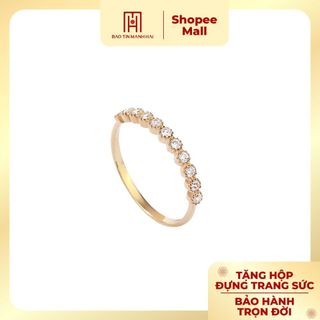 Nhẫn vàng 10k gắn đá một hàng xinh xắn nhẹ nhàng thanh lịch NLD10K05 Bảo Tín Mạnh Hải