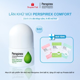 Lăn Khử Mùi Perspirex Comport 5ml: Dành cho da nhạy cảm, ngăn đổ mồ hôi từ 2-3 ngày
