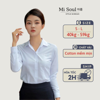 Áo sơ mi nữ Mi Soul áo sơ mi công sở nữ dài tay ly eo cổ đức kiểu dáng trơn basic không nhăn 109