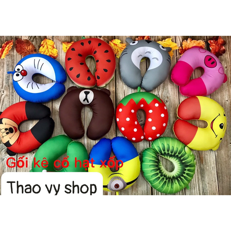 Gối kê cổ hạt xốp siêu nhẹ