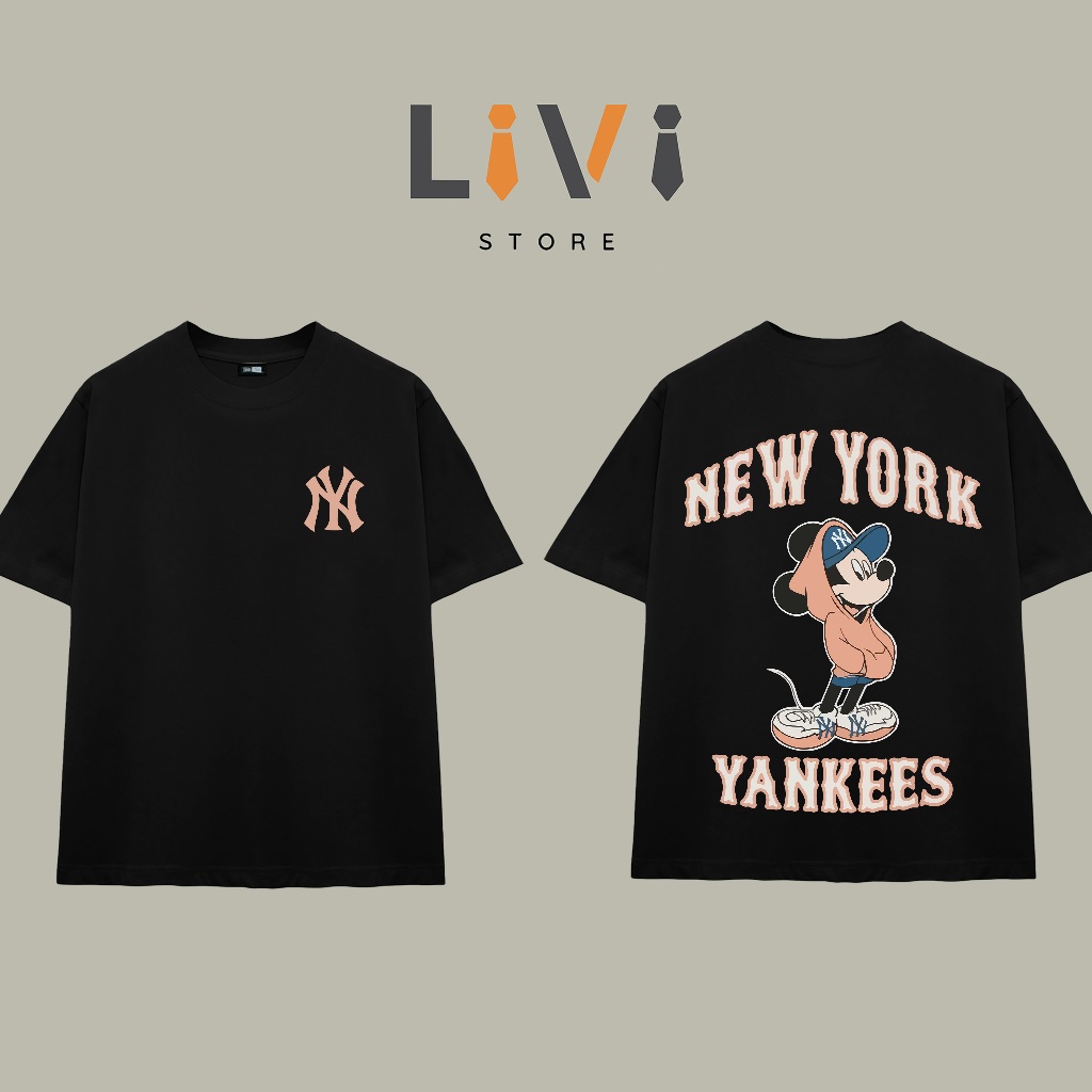 Áo thun MLB Mickey MLB86 form rộng nam nữ phong cách street style vải xịn – LiVi Store