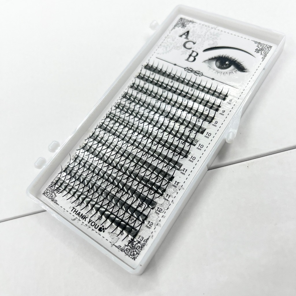 Mi Trụ Katun Acb_Chập 3.4 Sợi_Dùng Để Nối Mi Mắt Ướt (Mix 12Line) / Xưởng Sx Lông Mi Đức Eyelashs