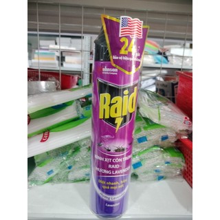 Bình Xịt côn trùng Raid 520ml (Lavender/Chanh/không mùi)