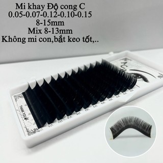 Mi khay acb / cong c / dài 8-15mm / dày 0.05-0.07-0.10-0.12-0.15 / dụng cụ nối mi/ đức eyelash