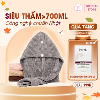 Khăn quấn tóc ủ tóc nhanh khô cao cấp Microfiber công nghệ Nhật siêu mềm, siêu thấm, siêu dày 25x65cm - Việt Thư