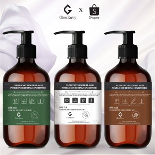 Combo Dầu Gội Bưởi, Bồ Kết, Dầu Xả GLOWENVY 480ml chăm sóc tóc giúp tóc mềm mịn chắc khỏe chống gãy rụng, nấm