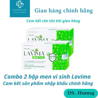 Combo 2 hộp men vi sinh vùng kín lavima biotic viên uống phụ khoa, 20 viên, giảm khí hư, ngứa rát - cam kết che tên