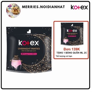 Băng vệ sinh kotex ban đêm dạng quần size m-l 2 miếng