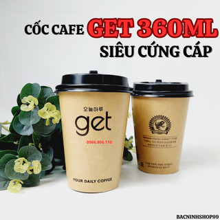 50 cốc giấy 360ml - 12oz get nâu ly giấy nhập khẩu hàn quốc