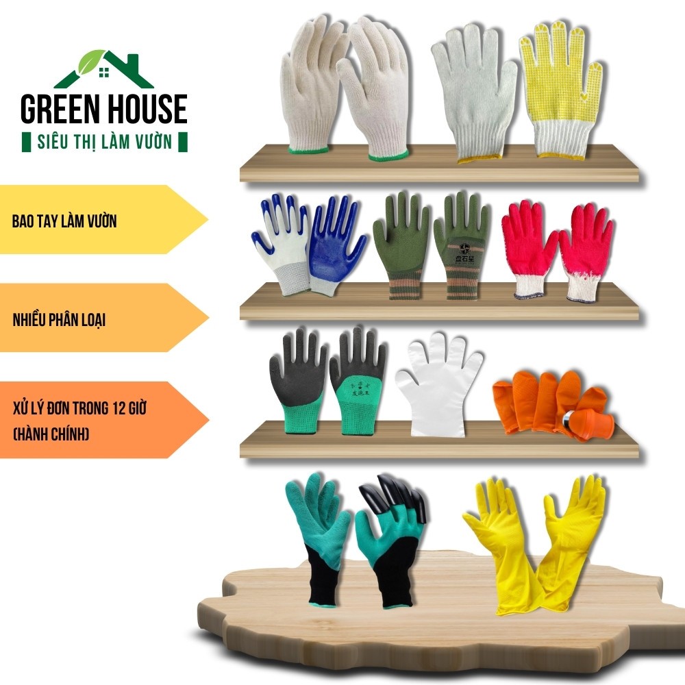 Bao Tay, Găng Tay Làm Vườn, Bảo Hộ Lao Động | Nhiều Mẫu Mã, Đa Công Dụng, Độ Bền Cao, Tiết Kiệm | Green House