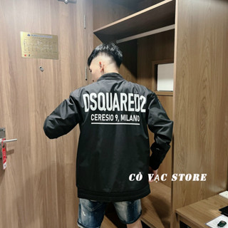Áo Khoác Gió Chống Nắng Nam DSQ 310 Siêu Cấp Chất Gió Thời Trang Nam Màu Đen In Chữ Trước Và Sau