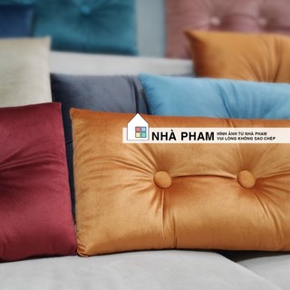 GỐI ÔM SOFA VẢI NHUNG ĐÍNH NÚT (45X45CM) (30X50CM)