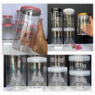 HỦ NHỰA 1 kí / NỬA KÍ TRONG SUỐT ( Seal Lót chống tràn ) - HỘP NHỰA PET LỚN đựng thực phẩm NẮP ĐEN / NẮP NHÔM BẠC 500g