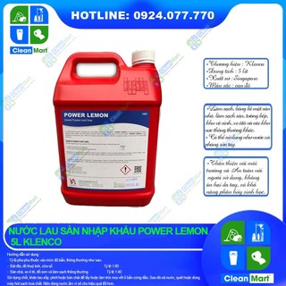 Nước lau sàn nhập khẩu power lemon 5l klenco mùi chanh - clean mart