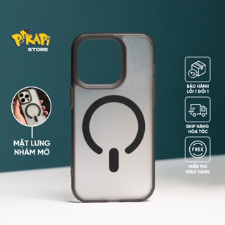 Ốp lưng iPhone nhám mờ ĐEN, tích hợp sạc từ tính, chống xước chống va đập cho điện thoại Pikapi