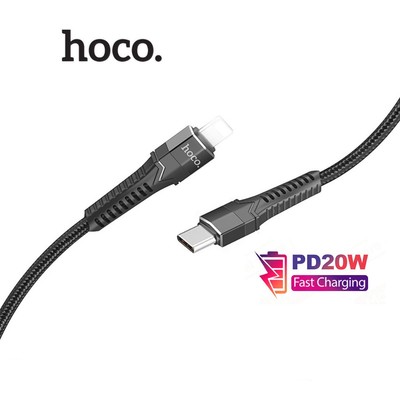 Dây sạc nhanh Typec to IP PD20W 3.0A Hoco DU30 dùng cho ip11/12/13/14 truyền dữ liệu dài 1m/2m