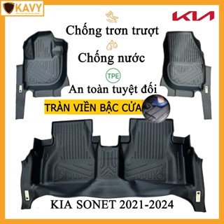 Thảm lót sàn ô tô KIA SONET 2021-2024 chất liệu TPE an toàn chống nước tràn viền bậc cửa