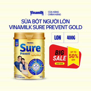 Sữa bột Sure Prevent 400g - Sữa Bột cho người lớn tuổi Vinamilk bổ sung dinh dưỡng và tăng cường sức khỏe. Date mới
