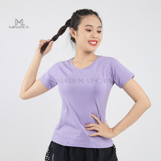 P1 - Áo phông thể thao cho nữ cổ tròn MINATEX - dáng suông nhẹ, chất thun mịn giãn mềm cho chị em thích vải bền đẹp nha