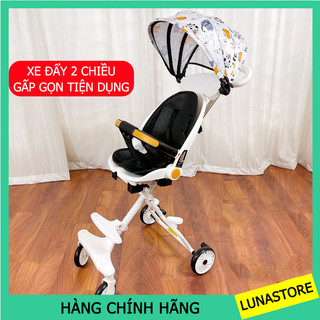 Xe đẩy gấp gọn cho bé đi du lịch, Xe đẩy 2 chiều cho bé M8 kèm mái che tiện dụng