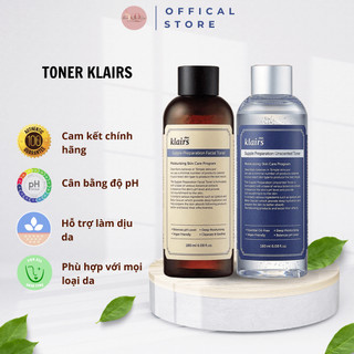 Nước hoa hồng Dear Klairs Supple Preparation Unscented Toner Klairs 180ml dưỡng ẩm làm mềm da
