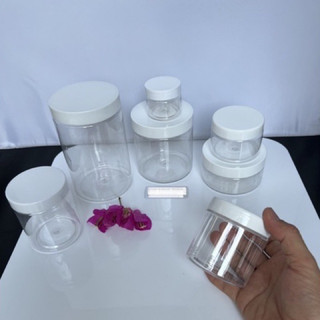 Hủ Lọ CHIẾT MĨ PHẨM NẮP TRẮNG / ĐEN - Hủ Nhựa trong suốt đựng kem , đựng thực phẩm 100g / 200g / 300g / 500g