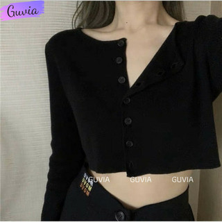 Áo Croptop Tay Dài Nữ YAN Ulzzang, Áo thun nữ dài tay chất vải tốt mặc đẹp GUVIA CR27