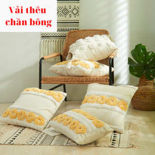 Gối tựa lưng, gối sofa, trang trí phòng khách, phong cách thời trang tươi mới,  gối vuông 45x45cm