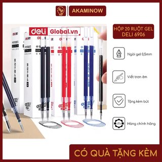  Hộp 5 10 20 Ruột Bút Mực Gel Deli 6906 ngòi 0.5 dùng cho bút bấm A575 A057B S01 S08 