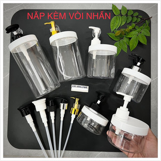 HỦ PET nắp trắng VÒI NHẤN NHỎ GIỌT 500ml 1lit 300ml 400ml 200ml -CHAI Hủ nhựa trong suốt chiết kem , đựng mỹ phẩm