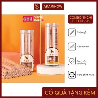 50 chiếc bút chì lục giác/tam giác deli - loại hb/2b