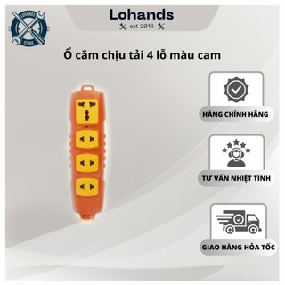 Ổ cắm chịu tải lõi sứ 4 lỗ cắm màu cam sopoka Lohandstore