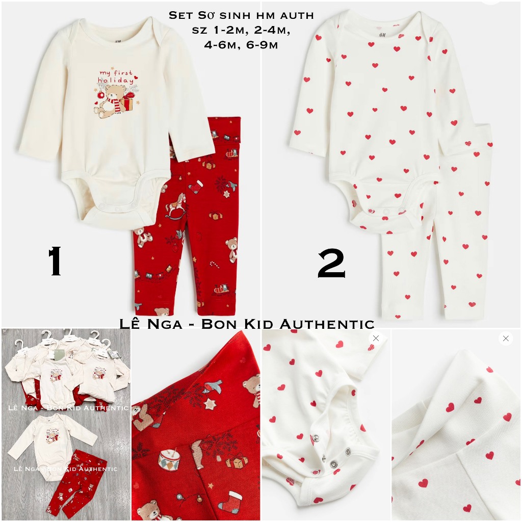 Set sơ sinh săn sale HM UK/JAPAN/US chính hãng sz 1-2m, 2-4m, 4-6m, 6-9m (HÀNG VỀ LIÊN TỤC)
