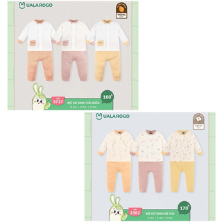 UalaRogo - Bộ dài tay cài giữa UalaRogo vải petit mềm mát cho bé trai/bé gái