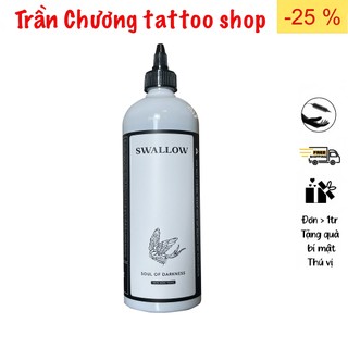 Nước pha mực xăm đen - Nước pha đen sơn én đánh bóng chuyển tông đen trắng, Pha đen Swallow Sơn Én chai 16oz