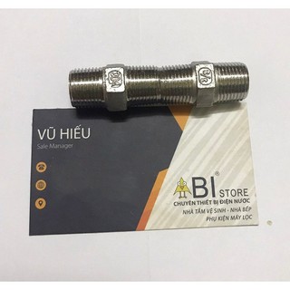 KÉP 3/8 INOX ĐÚC SẦN HÀNG ĐẸP, KHỚP NỐI KÉP 2 ĐẦU REN NGOÀI