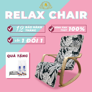  Ghế Bập Bênh Thư Giãn Cao Cấp Ghế Thư Giãn Poang Khung Gỗ Chắc Chắn Có Gác Chân Tặng Túi Treo Đồ 