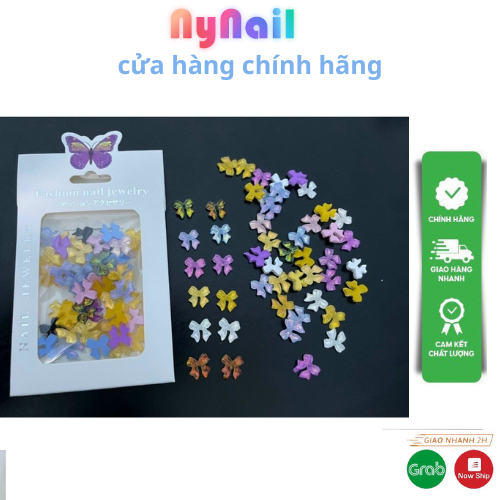 Charm nơ mix màu trang trí móng nail