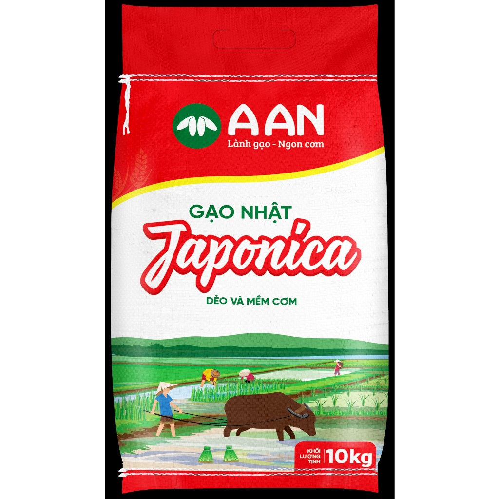 Gạo Nhật Japonica 10Kg A AN - Dẻo và Ngọt Cơm, Mùi Thơm Đặc Trưng