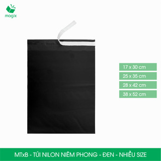 MTxB - 100 túi nilon đóng hàng niêm phong Đen - Nhiều size - Túi gói hàng, túi niêm phong