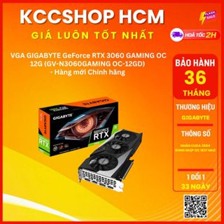 VGA GIGABYTE GeForce RTX 3060 GAMING OC 12G (GV-N3060GAMING OC-12GD) - Chính Hãng Bảo Hành 36 Tháng,