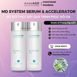 Bộ đôi anteage md system - md serum & md accelerator chống oxy hóa, phục hồi & nuôi dưỡng da chuyên sâu