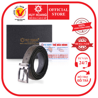 Thắt lưng nữ da đà điểu Huy Hoàng da hột màu rêu HP5426