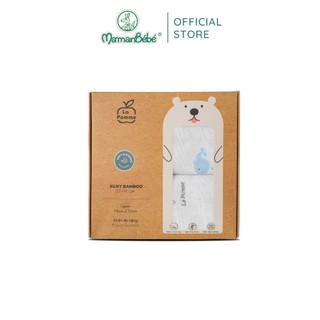(MamanBébé chính hãng) K002 Set 2 Khăn đa năng sợi tre lụa (75x75cm) La pomme