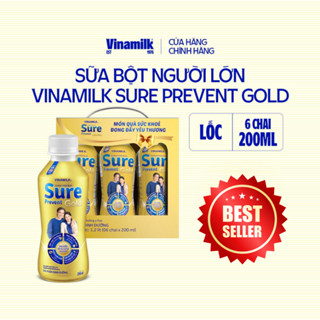  Sữa Bột Pha Sẵn Sure Prevent Gold Vinamilk - Lốc 6 chai x 200ml - Sữa nước bổ sung dinh dưỡng và tăng cường sức khỏe 