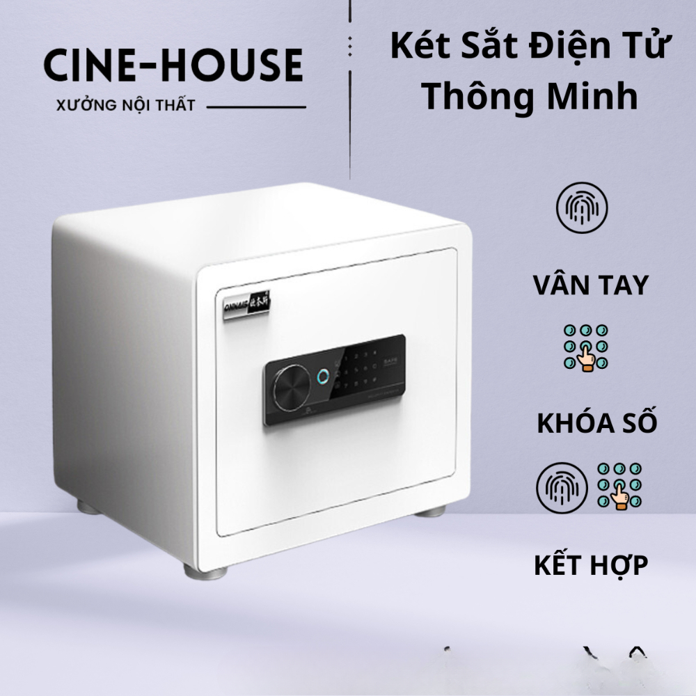    Két sắt điện tử CINE-HOUSE,tủ két sắt mini đựng tiền khóa số,khóa vân tay gắn tủ gắn tường,văn phòng,bảo mật,an toàn 
