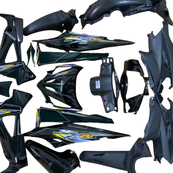 Bộ Dàn áo xe wave RSX 100 đời 2008 đến 2009 màu ĐEN - nhựa nguyên sinh ABS [ TẶNG TEM ]